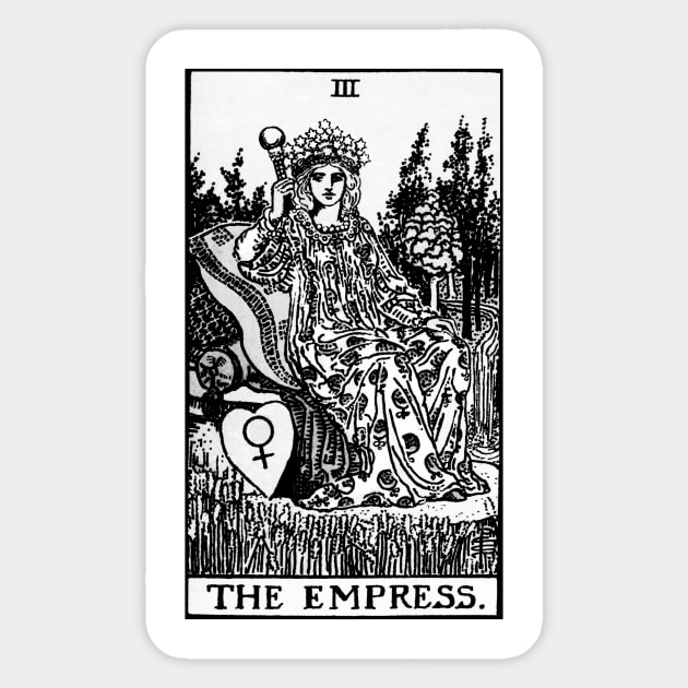 III. The Empress Tarot Card | Black and white Sticker by wildtribe